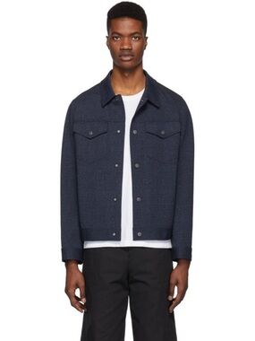 Harris Wharf London || Overshirt Snap Front Jacket Navy Blue‎ 52 XL